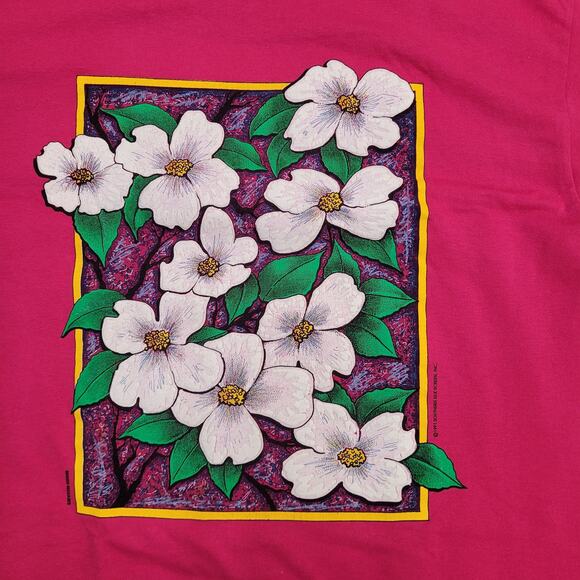 Vintage 1991 Flowering Dogwood Shirt Womens Large 21x26 USA - Picture 11 of 13